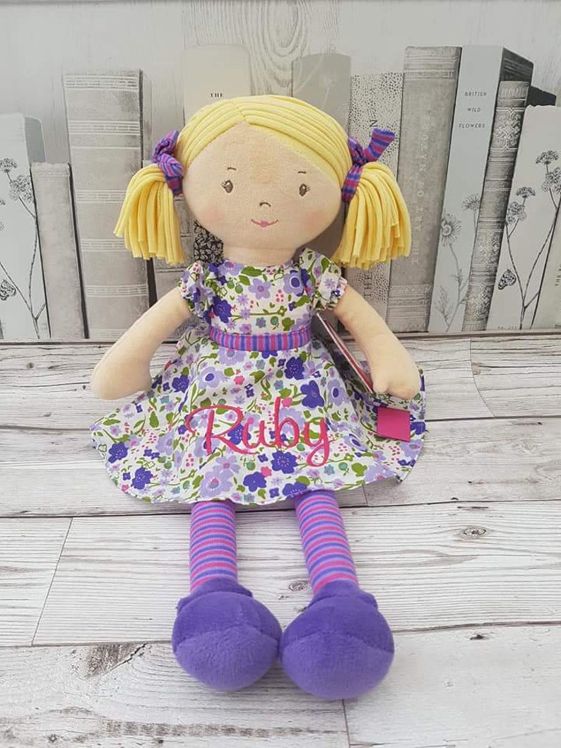 Personalised Rag Doll Handmade Embroidered Toddler Baby Etsy UK