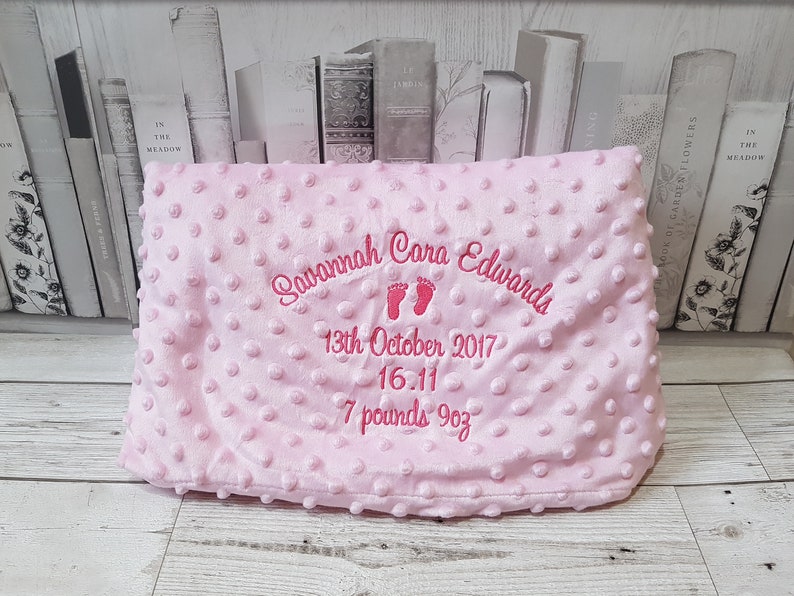 Personalised Baby Blanket Soft Embroidered Gift Newborn Baby Etsy