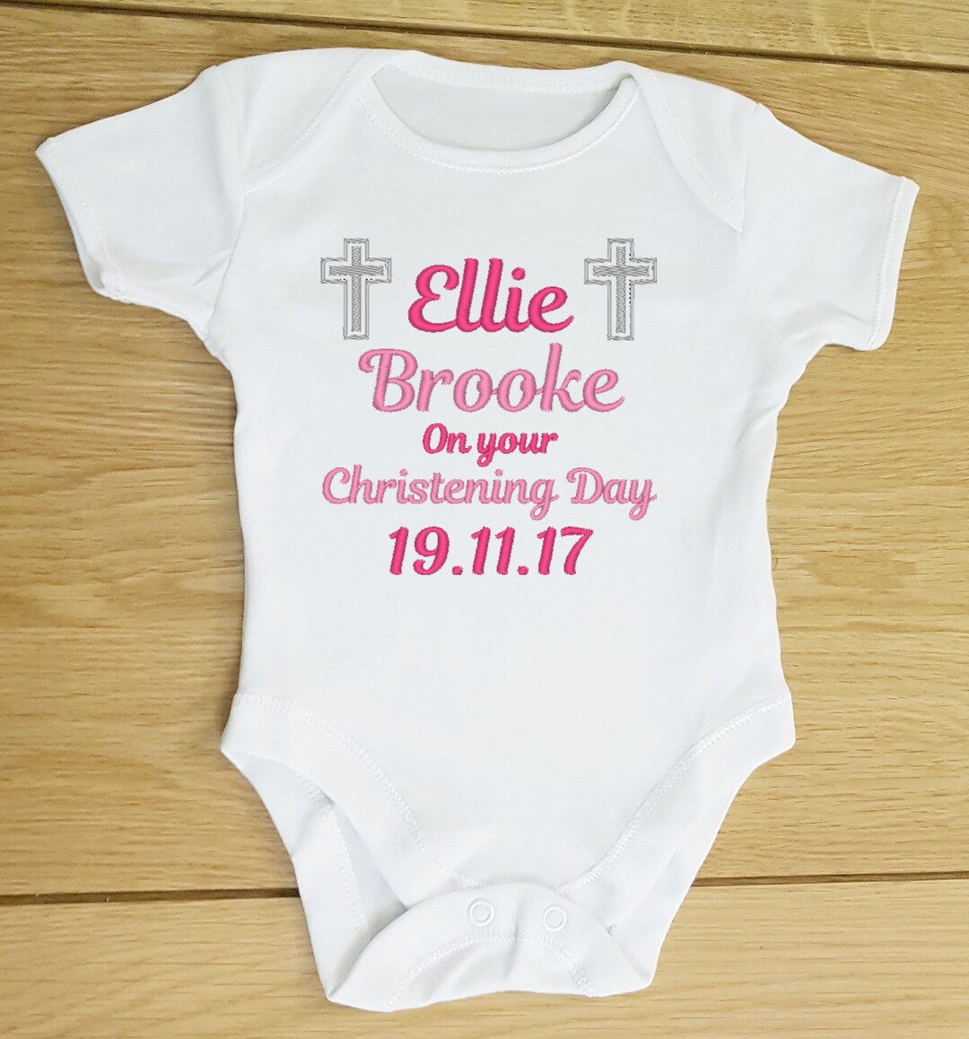 Personalised Christening Baby Vest Embroidered Text and Etsy