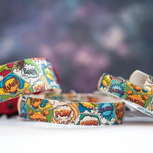 Bang POW! -  Printed Biothane Dog Collar