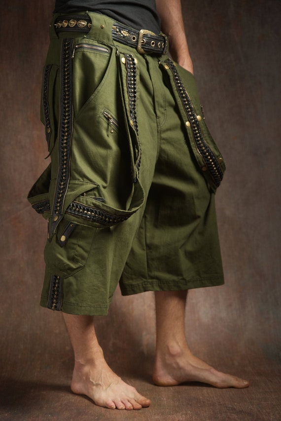 PSYCLOPSE Baggy Festival Shorts Green 