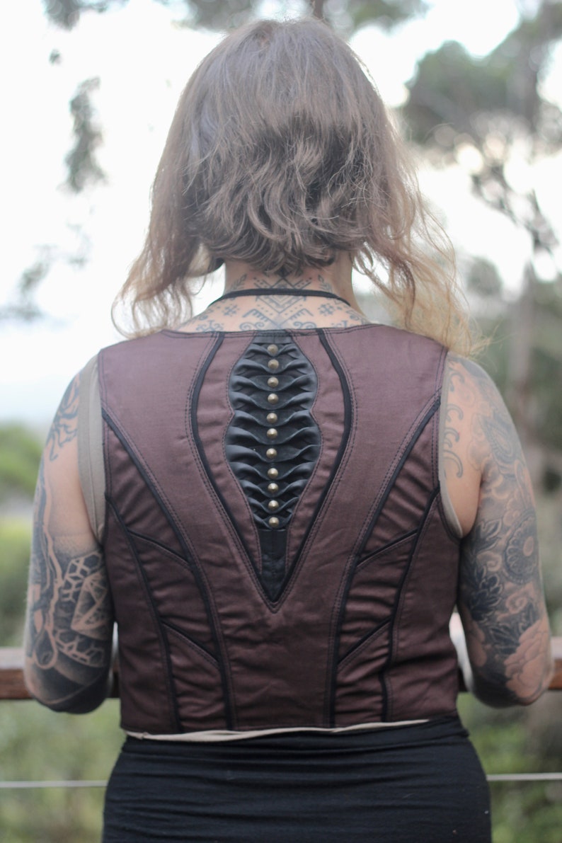 PSYCLOPSE festival vest-steampunk waistcoat-cyberpunk vest-burningman-doof vest--pixie vest-gothic vest-rave-festival clothing