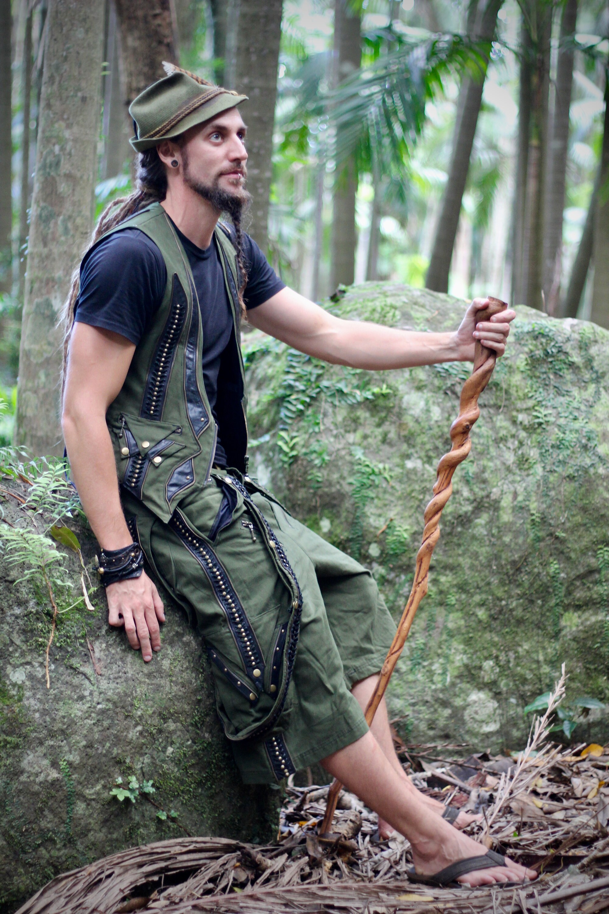 ☆【ODD STUDIO】☆Glossy Eco-Puffer Short Padding Jumpe.r☆ PSYCLOPSE, Baggy Festival Shorts Green and Black Leather