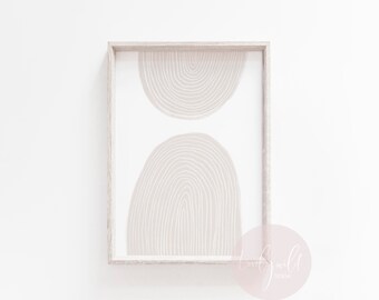 1 DIGITAL DOWNLOAD | Minimalist Line Art Print | Abstract Shapes | Neutral Contemporary | Mid Century | Scandinavian | Nursery | Living Room