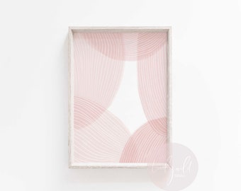 1 DIGITAL DOWNLOAD | Minimalist Line Art Print | Abstract Blush Neutral | Contemporary | Mid Century | Scandinavian | Nursery | Living Room