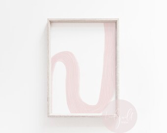 1 DIGITAL DOWNLOAD | Minimalist Line Art Print | Abstract Blush Neutral | Contemporary | Mid Century | Scandinavian | Nursery | Living Room