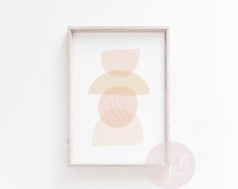 DIGITAL DOWNLOAD | Minimalist Line Art Print | Ocre Neutral | Abstract Contemporary | Mid Century | Scandinavian | Nursery Living Room