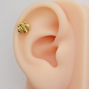 20G/18G/16G Bee Push Pin Labret, Threadless Flat Back Earrings, Tragus Stud, Flat Back, Helix Stud, Cartilage Nose Stud, Halloween Gift