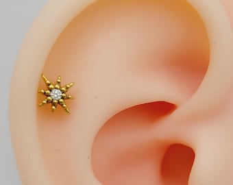 20G/18G/16G STAR Stud Push Pin Labret, Threadless Flat Back Earrings, Tragus Stud, Flat Back Stud, Helix  Cartilage Nose,  Gift For Her