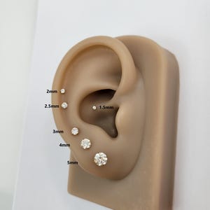 20G/18G/16G Titanium 1.5mm~5mm Stud Push Pin Labret, Threadless Flat Back Earrings, Tragus Stud, Flat Back Stud, Helix Stud, Cartilage Nose