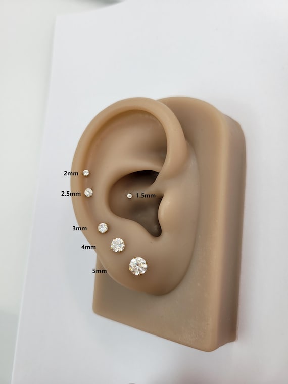 20G/18G/16G Titanium 1.5mm~5mm Stud Push Pin Labret • Threadless Flat Back Earring • Tragus Stud • Flat Back Stud • Helix Stud • Cartilage