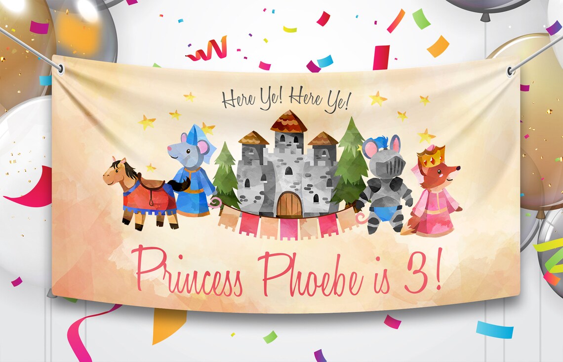 Medieval Birthday Party Banner Digital Printable Template | Etsy