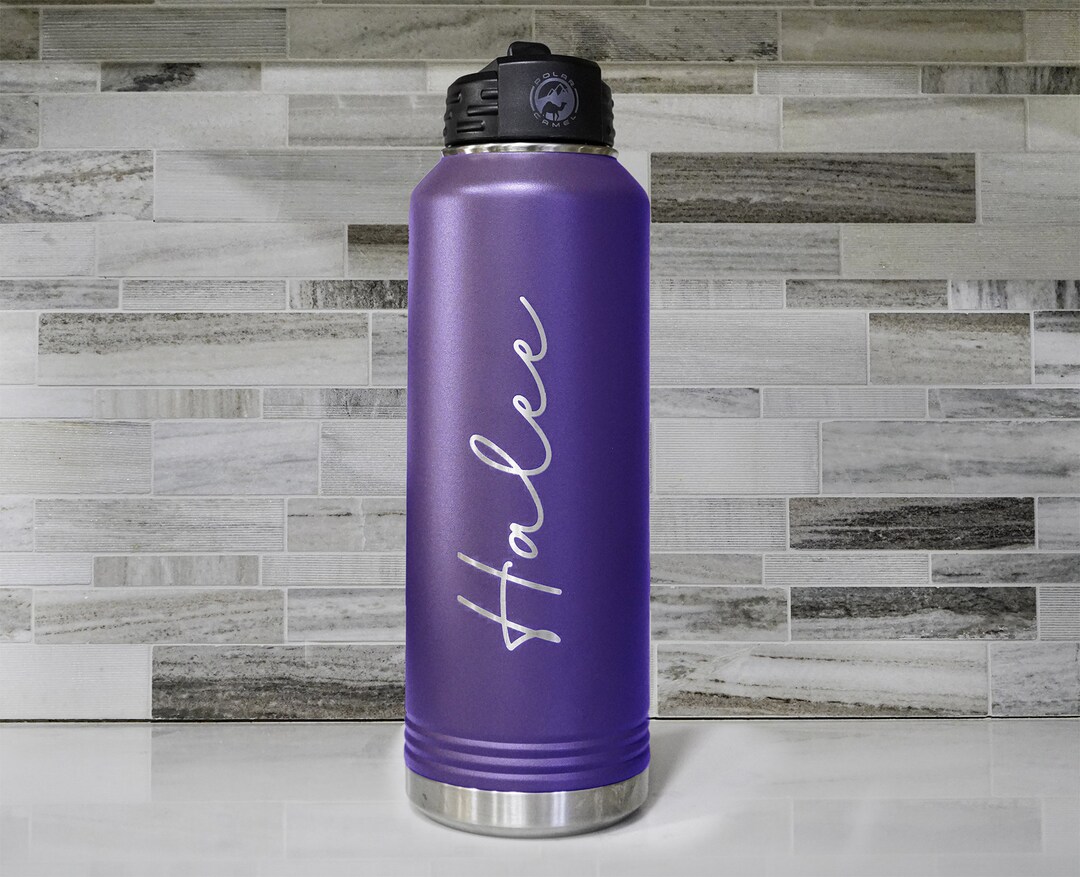 Name Engraved Insulated 40 Oz Water Bottle With Straw | Laser Engraved ...