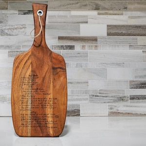 Loved Ones handwriting cutting board - Handwritten Recipe cutting board, Engraved handwriting - Grandma Handwriting