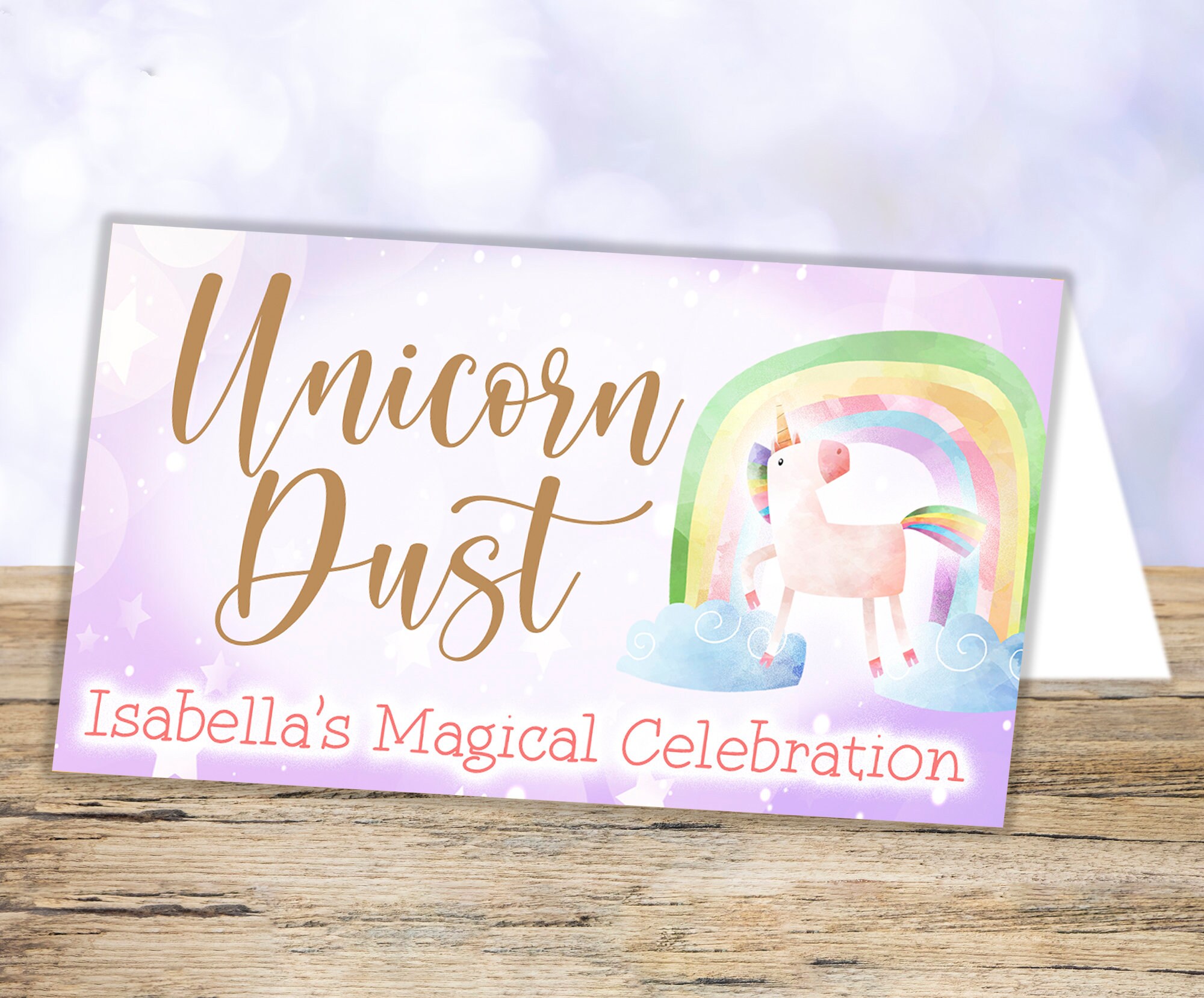 Magical Unicorn Birthday Food Label Digital Printable Template | Etsy