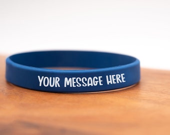 Custom Silicone Wristbands - Personalize Your Message! Durable & Comfortable Bracelets for Events, Fundraisers, Parties, and More!