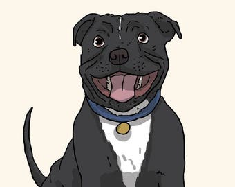 Staffie Mother's Day Card - Happy Mother's Day greetings card