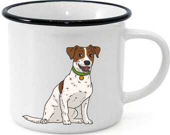 Personalised name - Jack Russell - Sitting camper mug