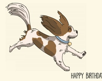 Cavalier King Charles Spaniel Greetings card: Happy Birthday