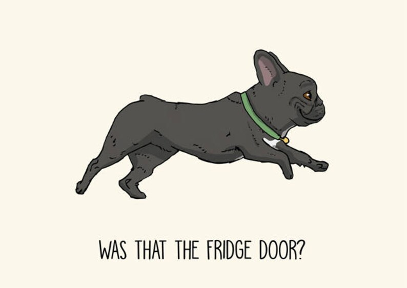 French Bulldog Greetings card: Was that the Fridge Door image 1