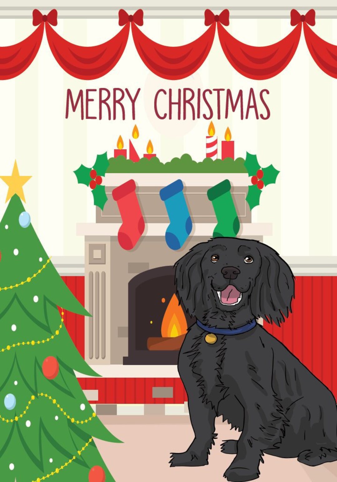 Due Cani Cocker Spaniel Inglese a Natale Fotografia Stock - Immagine di