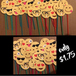 Emoji Cupcake Topper Digital Download, Emoji Birthday,