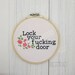 Lock Your Fucking Door Cross Stitch Murderinos Cross Stitch Pattern SSDGM My Favorite Murder Podcast Don't Get Murdered
