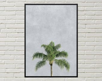 PALM TREE print, palm tree decor beach wall art, tropical wall decor beach house art, palm tree digital download, tropical art palm tree art
