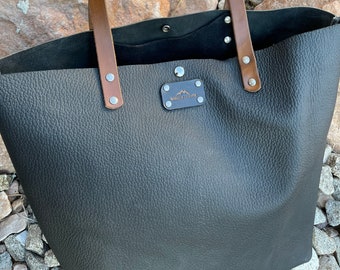 Biker Leather Black Tote