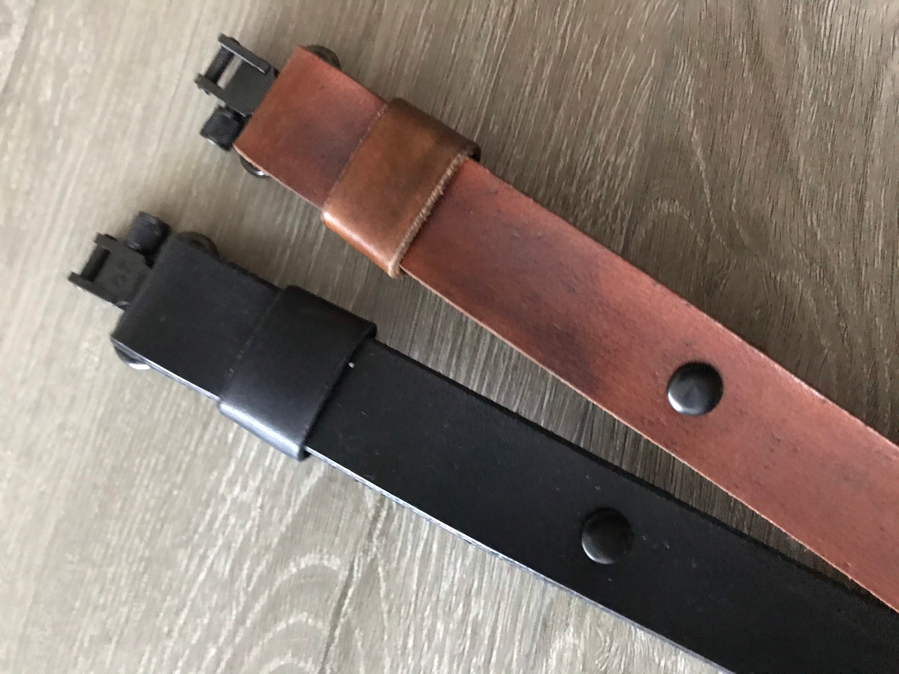 Leather Thumbhole Rifle Sling (Gun Strap), Adjustable, Choose the Stamp