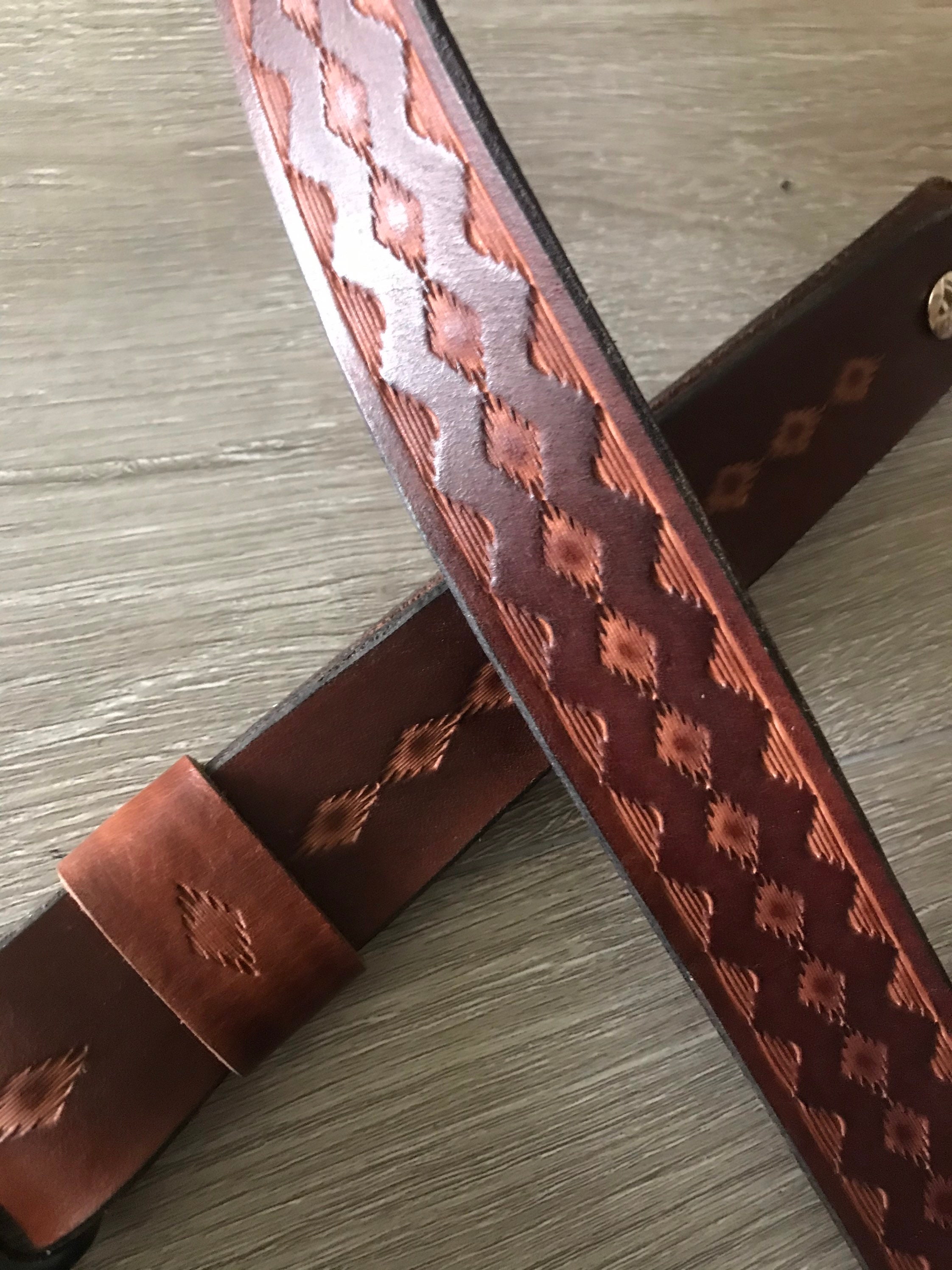 Leather Rifle Sling (Gun Strap), Southwestern Hand-tooling, Finished in ...