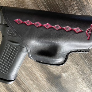Clip Holster for Glock 43X (Black with Pink Highlights)