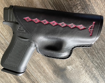 Holster à clip pour Glock 43X (noir avec reflets roses)