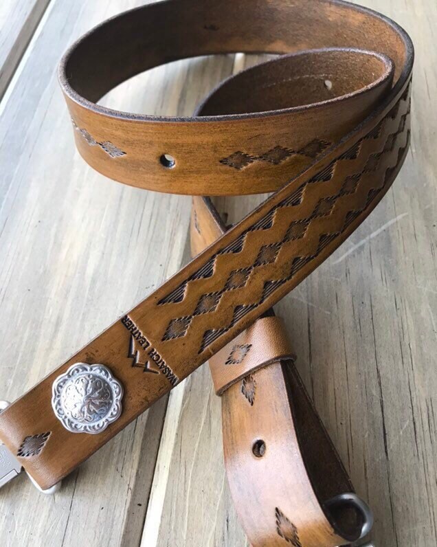 Leather Rifle Sling, Hand-tooled Gun Sling, Finished in Antique ...