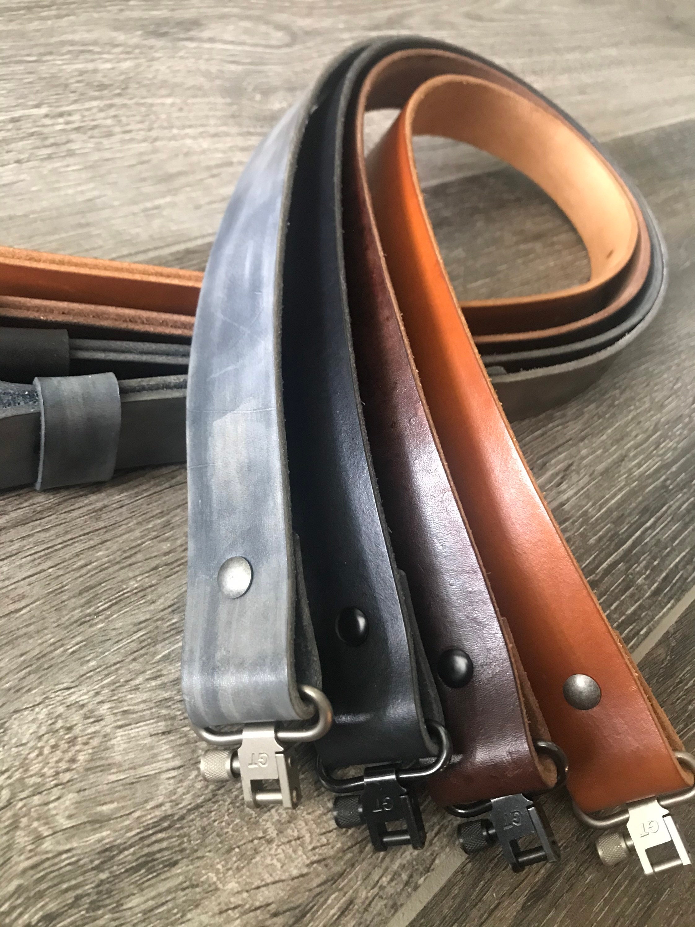 Adjustable Leather Rifle Sling 1.25inch in Light Brown Etsy