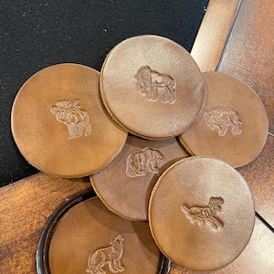 Western Wildlife Leather Coasters