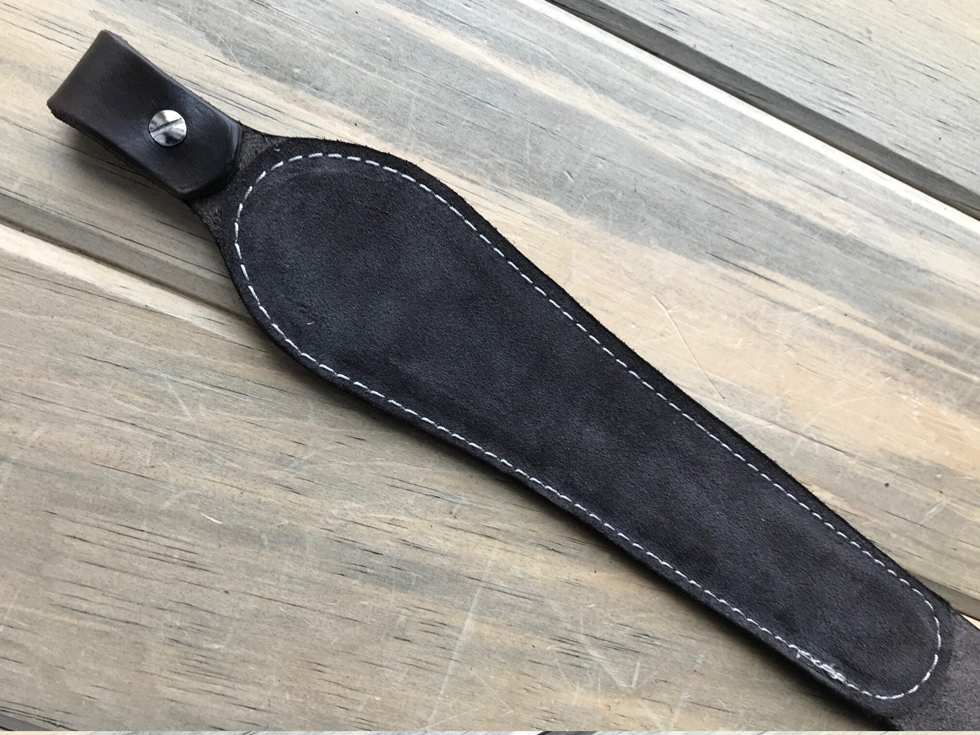 Customized Cobra Padded Leather Rifle Sling Black with Smoke Gray