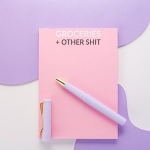 Roze Kladblok | Klein notitieblok | Bureauaccessoires voor dames | Leuke kantoorbenodigdheden | Memoblok | Leuk Stationair | Boodschappenlijst Pad