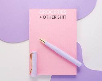 Pink Notepad | Small Notepad | Desk Accessories for Women | Cute Office Supplies | Memo Pad | Cute Stationary | Grocery List Pad