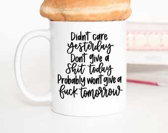 I Don't Give a Sip Kaffeebecher | Sarkastische Tasse | Freche Kaffeetasse | Freche Tasse Geschenk Idee | Geschenk für einen Mitarbeiter | Lustige Kaffeetasse für Sie