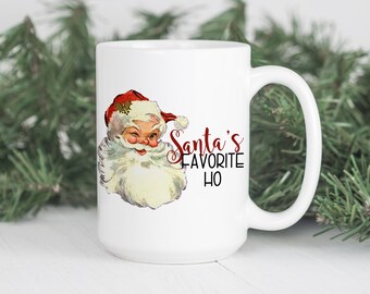 La tazza preferita di Babbo Natale / Tazza di Natale divertente / Tazza da caffè di Babbo Natale / Tazza per le vacanze / Regalo elefante bianco / Regalo per un amico / Babbo Natale