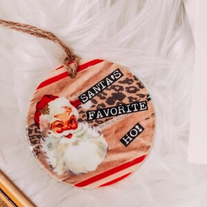 Santa&#39;s Favorite Ho | Funny Christmas Ornaments | Holiday Ornaments | Secret Santa Gift Funny | Ceramic Ornaments