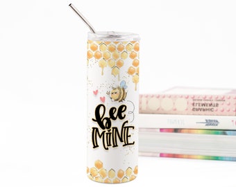 BumbleBee | Bee Mug | Honey Bee Gift | Galentines Day Gift | Stainless Steel Tumbler | Tumbler wtith Straw