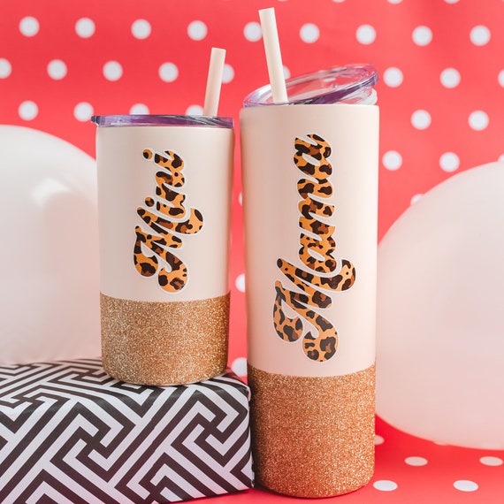 Mommy and Me Glitter Tumbler With Straw Mommy and Me Cups Boy Mom