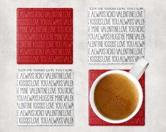Valentines Day Decor | Coaster Set | Retro Coaster | Cute Coaster | Drink Coasters | Valentines Day Gift