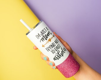 I'm that Mom Glitter Tumbler | I'm That Mom | Sorry Not Sorry | Mom Life Tumbler | Mom Tumbler With Straw | F Bomb Mom | Mom Mug | Mom Gift