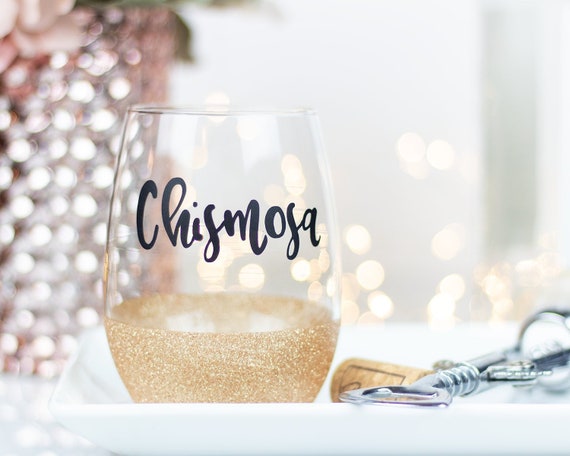 Chismosa Glitter Wine Glass | Chisme Coffee Mug | Spanish Cup | Café con Chisme | Gift for a Chismosa | Gift for a Latina | Wine Lover Gift