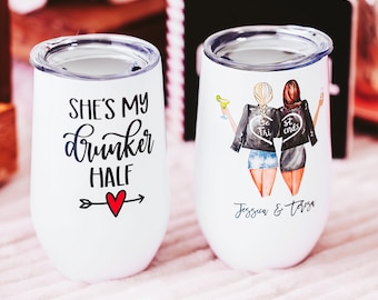 Personalized Wine Tumblers, Stainless Steel, Insulated Tumblers, Anti Valentines Day, Galentines Day Gift, Funny Valentines Day Gift For Her
