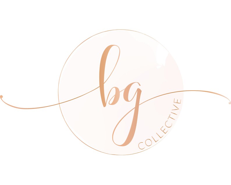 Może przedstawiać: Logo z literami "bg" w ozdobnym, pisanym stylu w k&oacute;łku, wok&oacute;ł kt&oacute;rego napisano "collective".