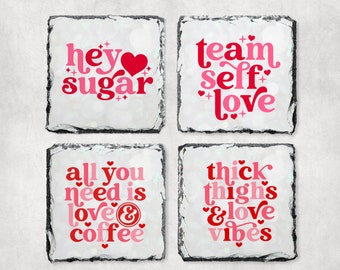 Valentines Day Decor | Coaster Set | Retro Coaster | Cute Coaster | Drink Coasters | Valentines Day Gift